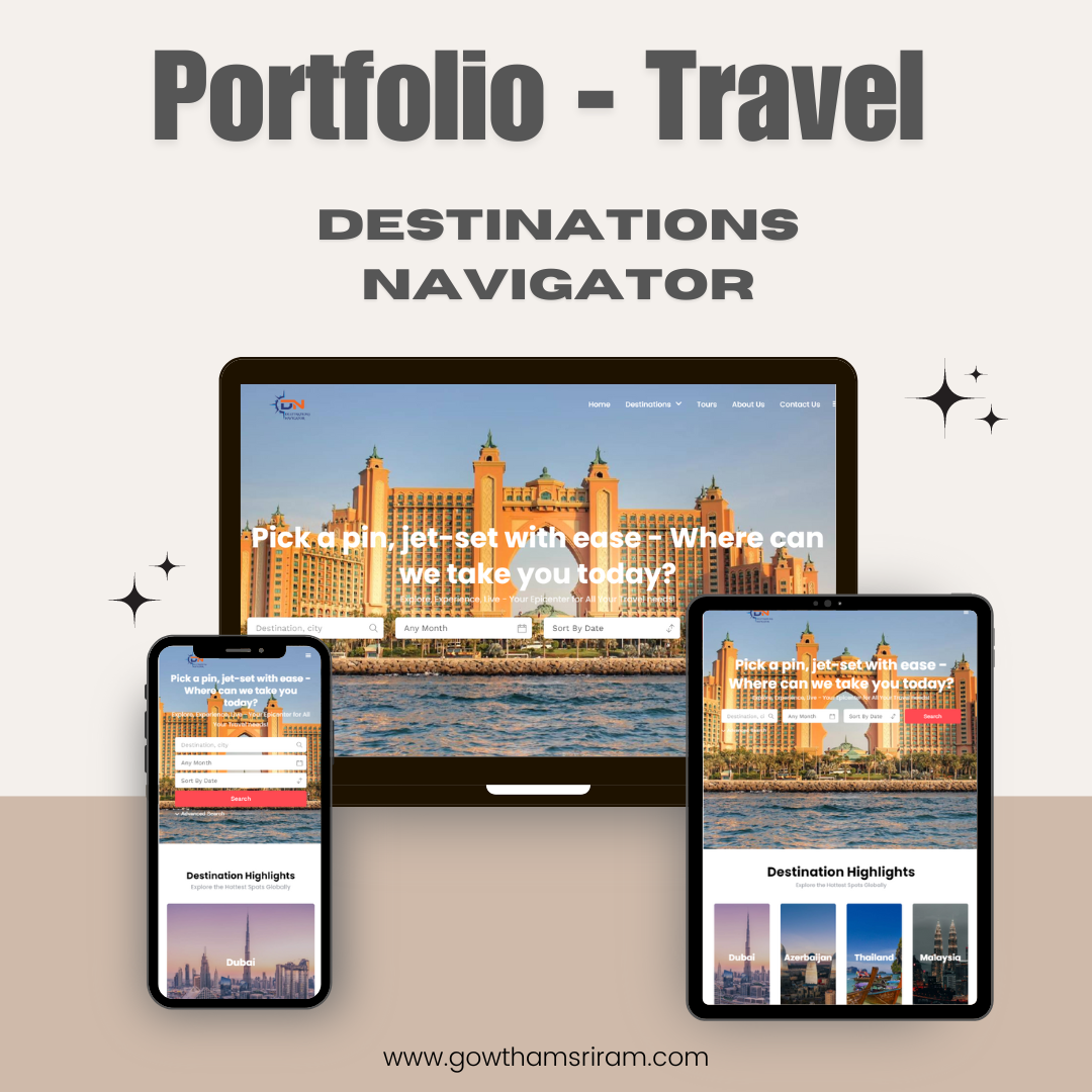 Destinations Navigator Case Study | Tourism Website Development by Gowtham Sriram